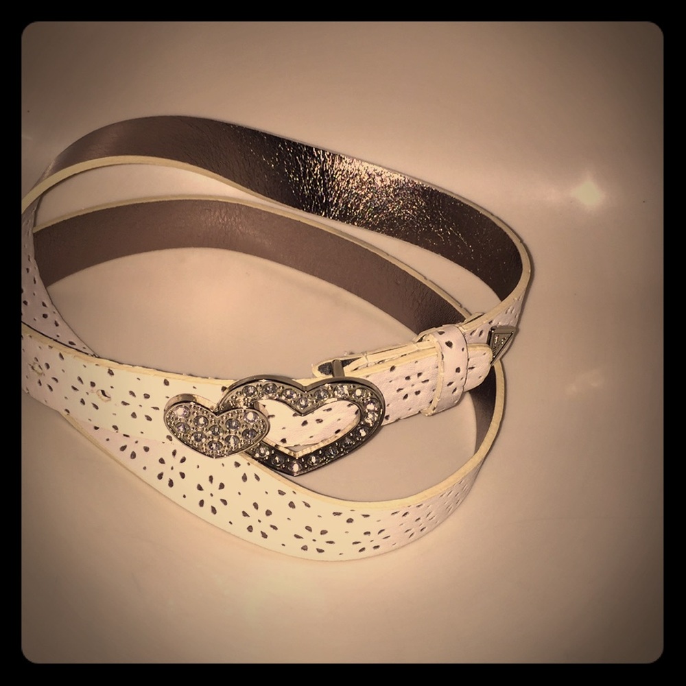 COPY - GUESS ? White Leather Belt